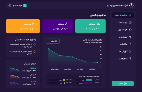 نمونه کار ERP اختصاصی شرکت حسابداری راه نو